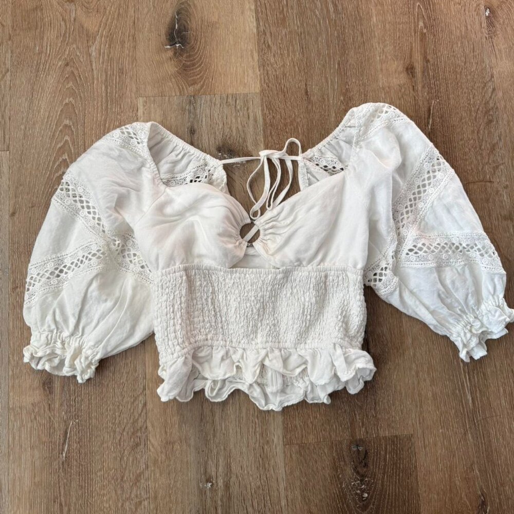 Cami NYC Nardene White Crop Top‎ Size S